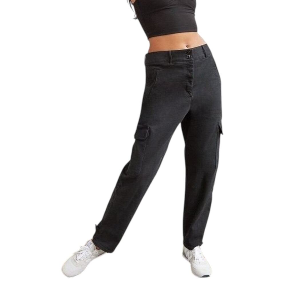 Aritzia Wilfred High Rise Modern Cargo Jeans Black Size 2 Preppy Utility